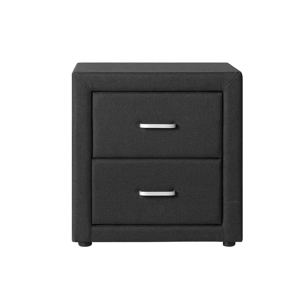 Wyrallah Upholstered Bedside Table, Charcoal