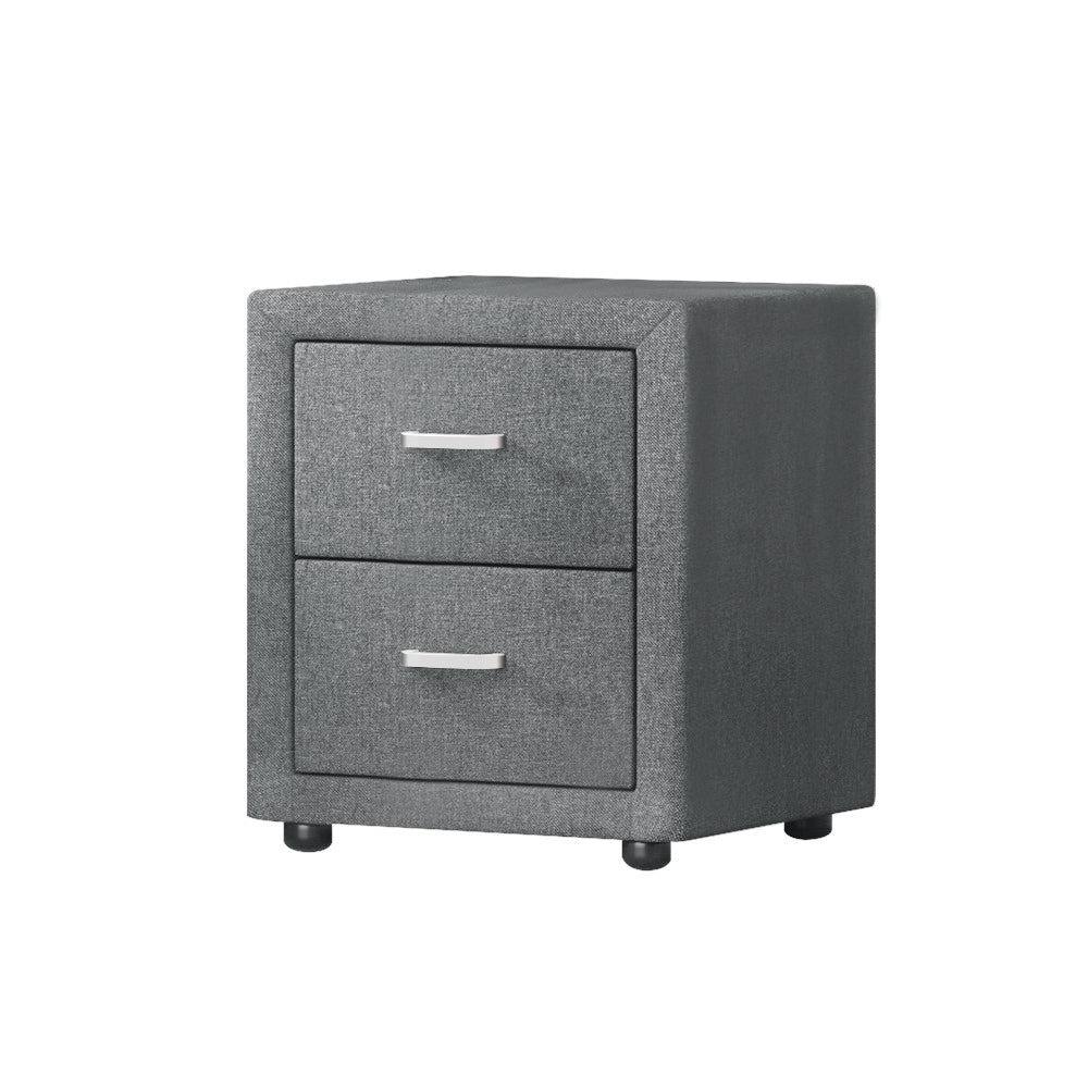 Wyrallah Upholstered Bedside Table, Grey