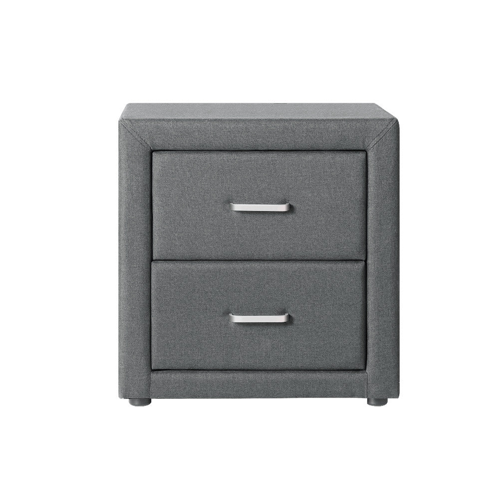 Wyrallah Upholstered Bedside Table, Grey