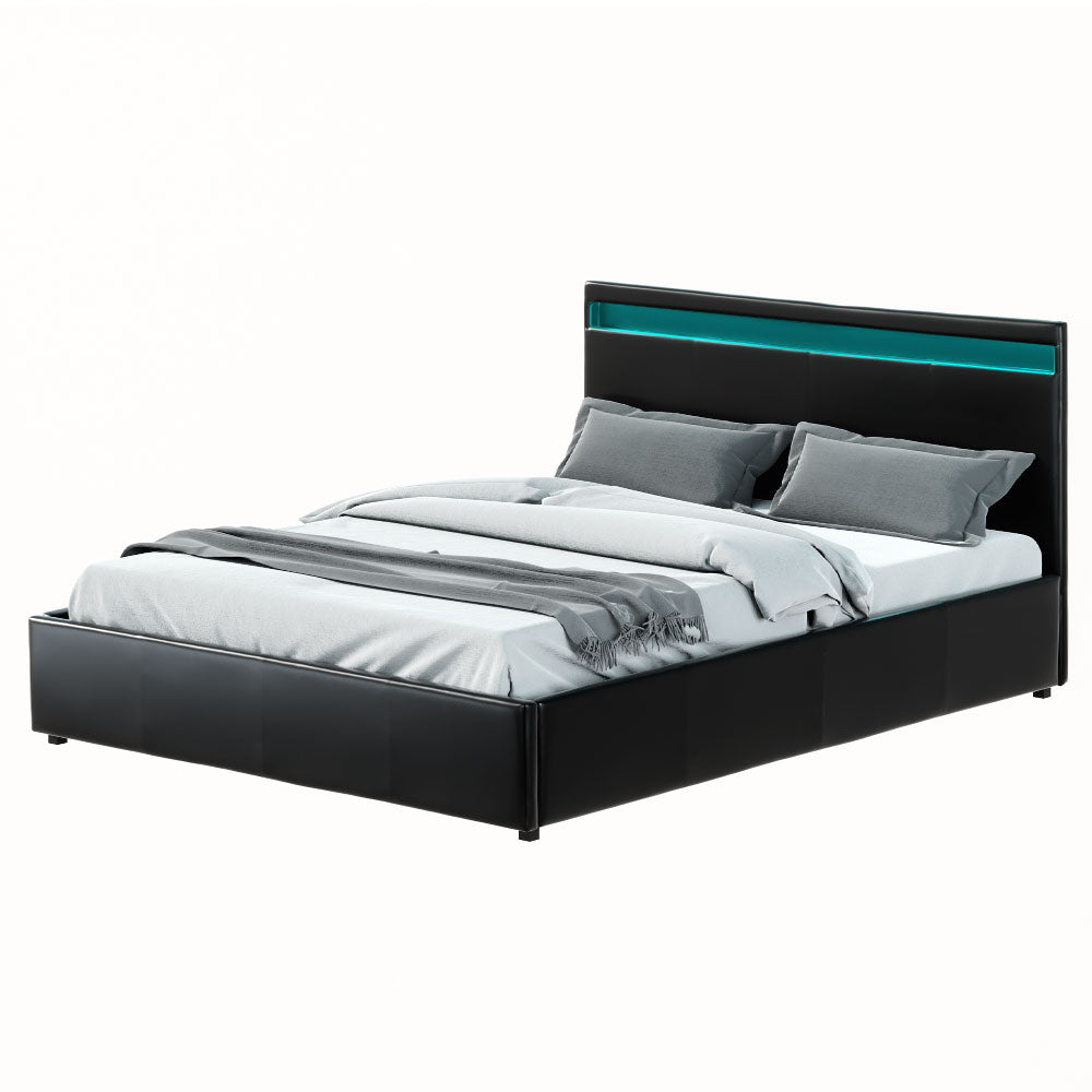 Florence Queen Gas Lift Bed Frame, Black