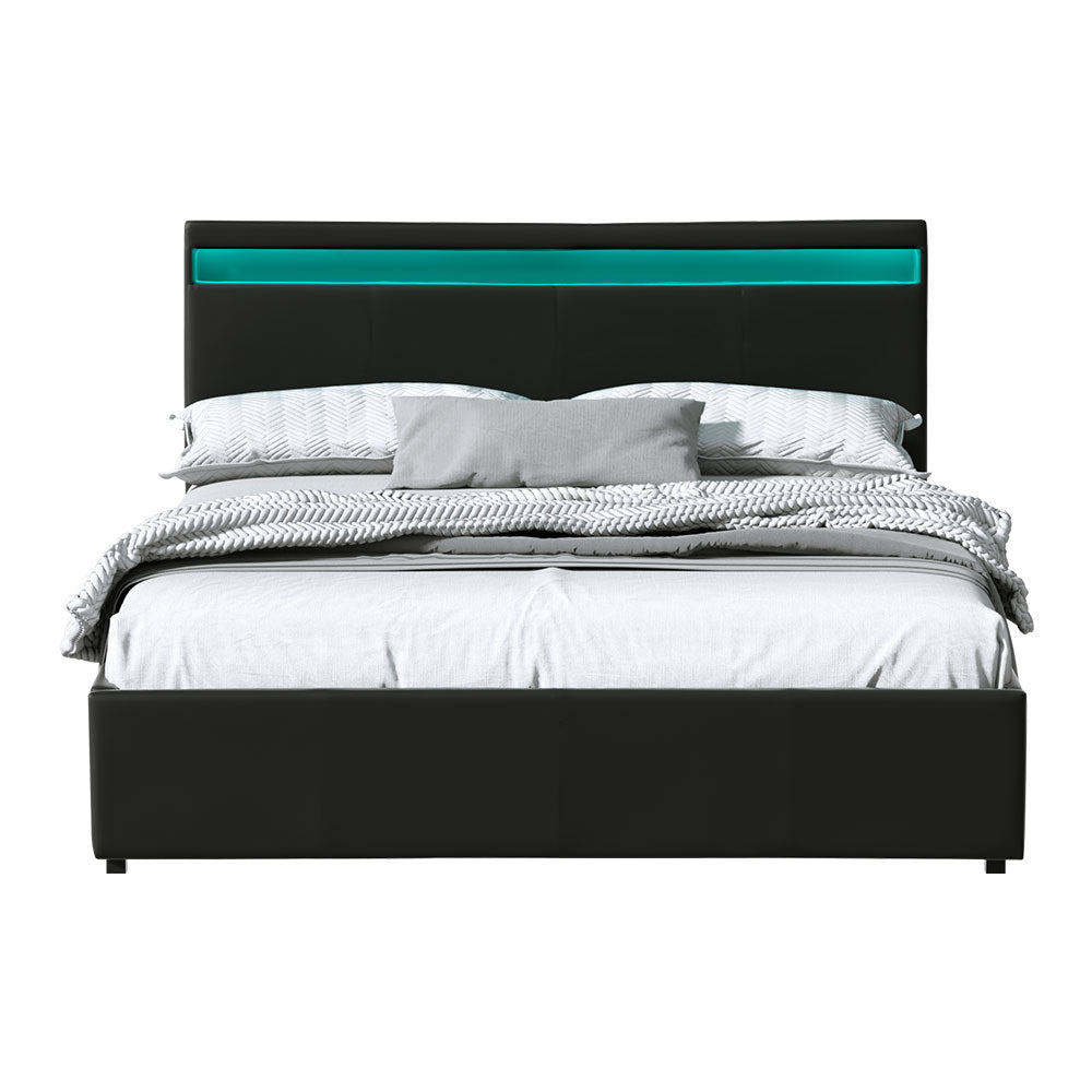 Florence Queen Gas Lift Bed Frame, Black