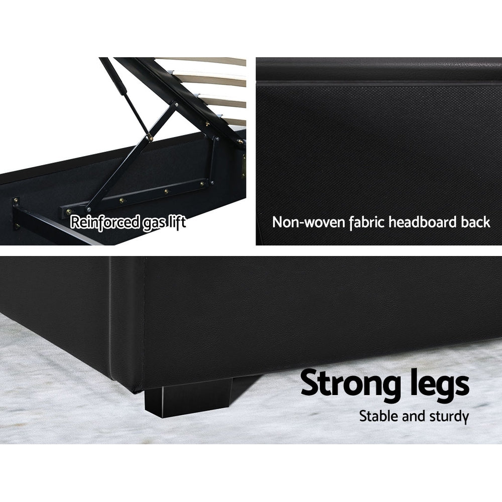 Florence Queen Gas Lift Bed Frame, Black