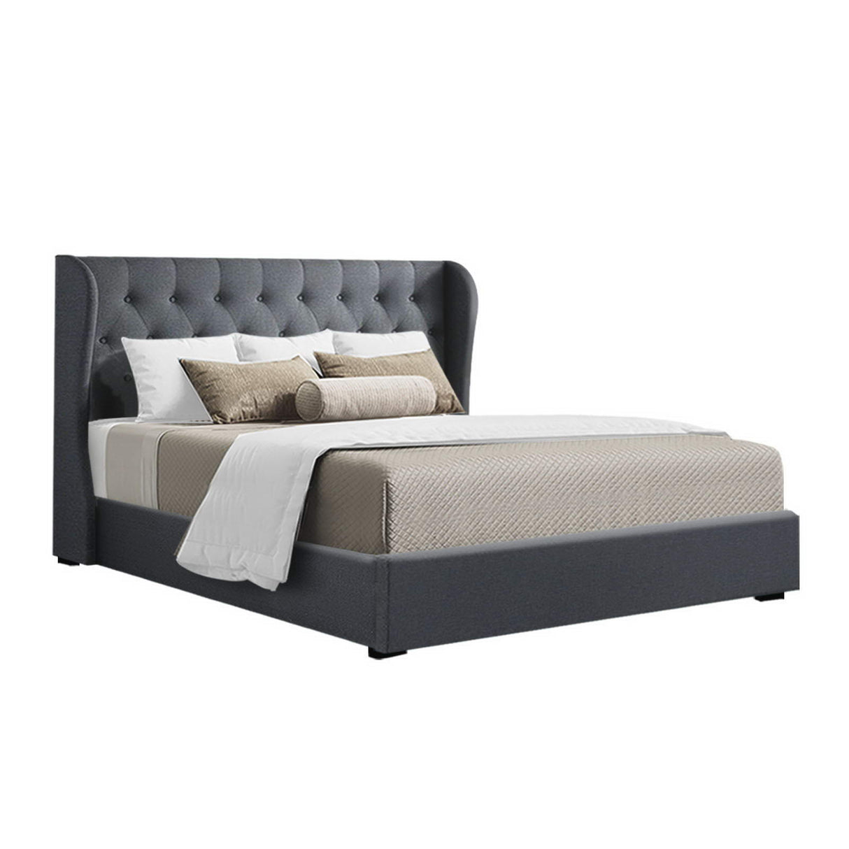 Pisa Queen Gas Lift Bed Frame, Charcoal