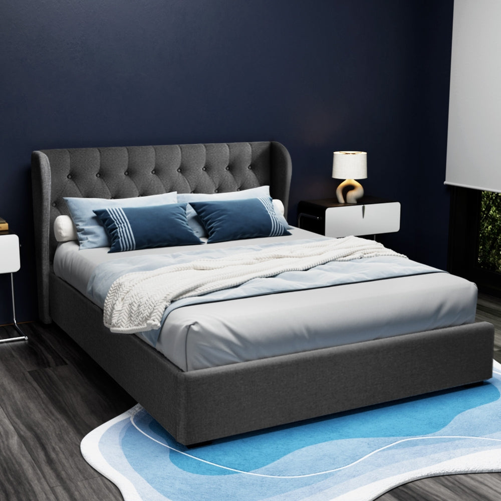 Pisa Queen Gas Lift Bed Frame, Charcoal
