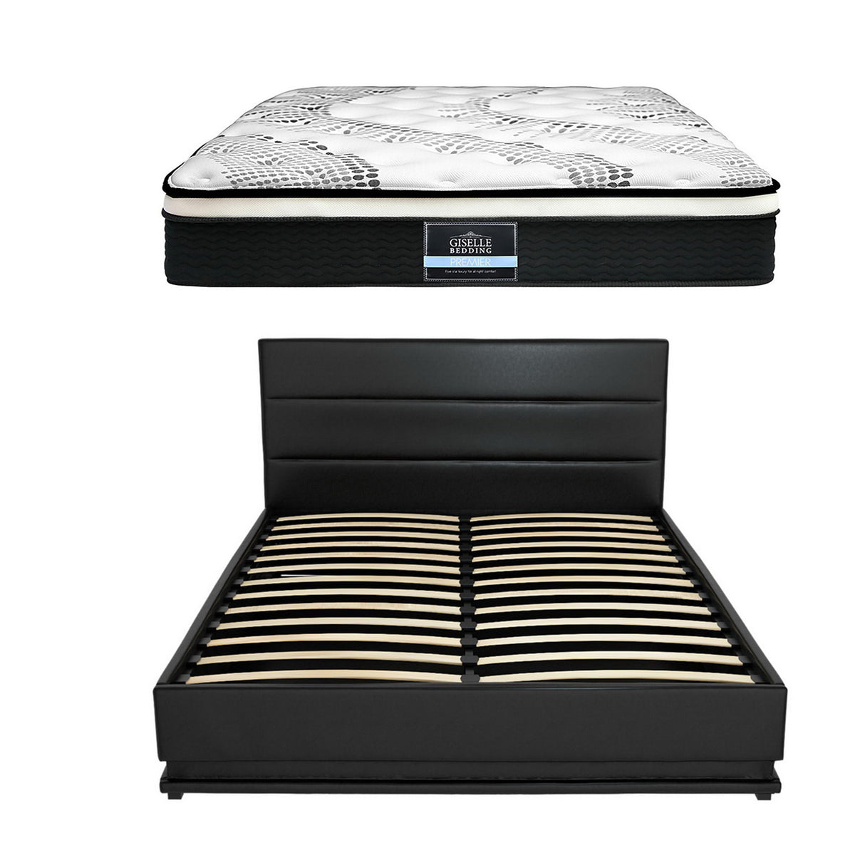 Montalcino Queen Bed Frame with Mattress, Black