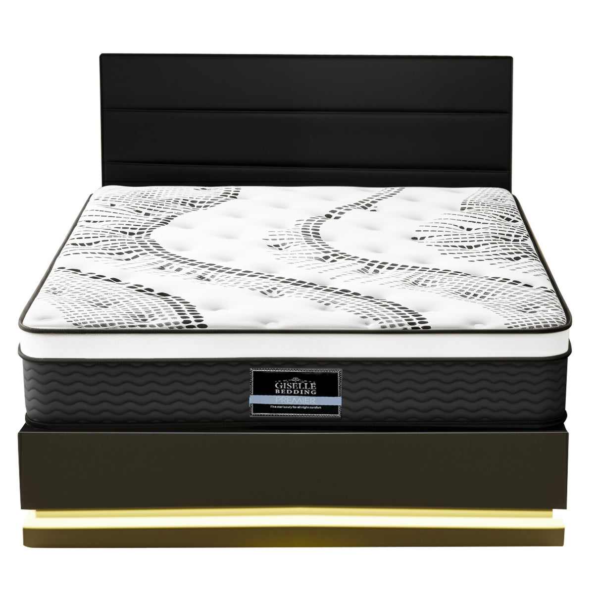 Montalcino Queen Bed Frame with Mattress, Black