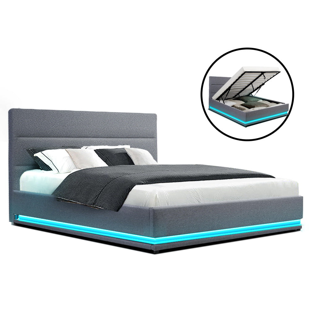 Faenza Queen Gas Lift Bed Frame, Grey