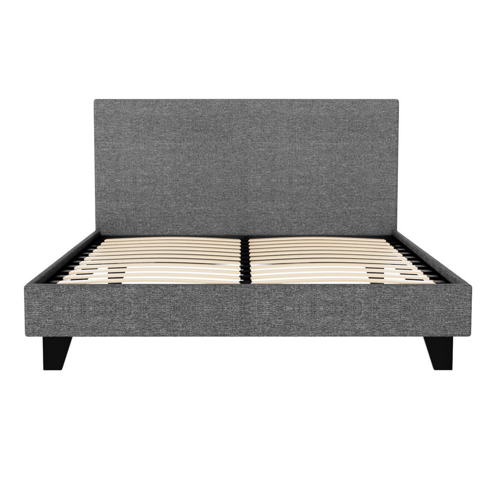 Como grey Double bed frame in a modern bedroom