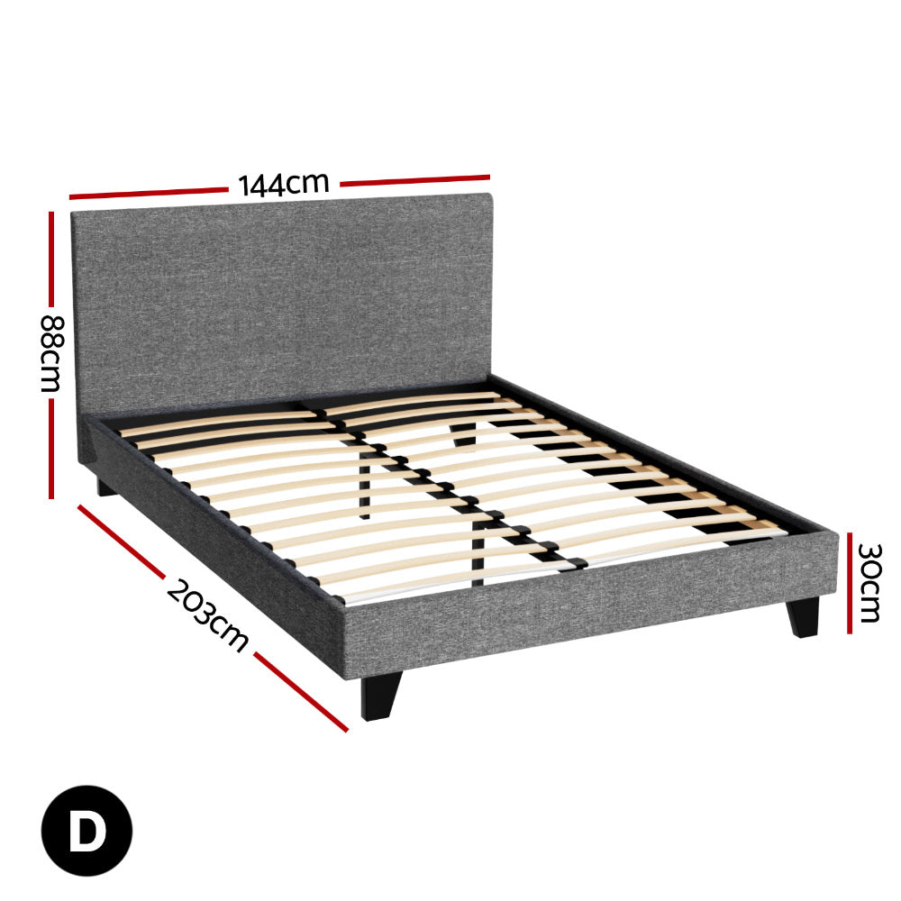 Como Double Bed Frame, Grey