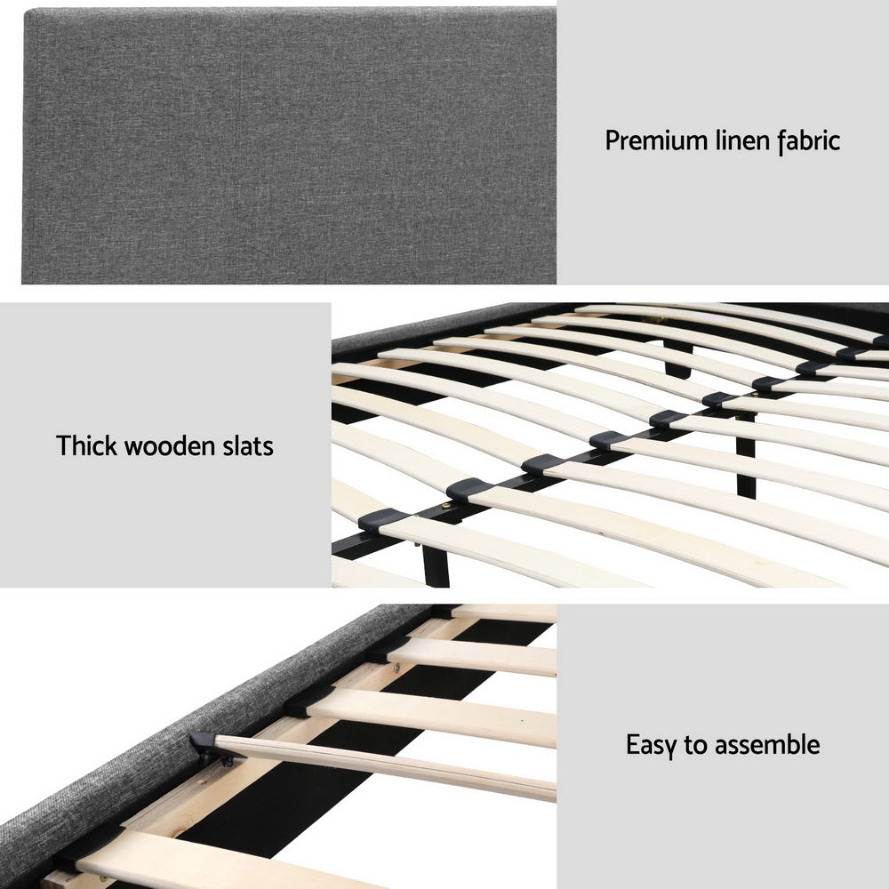 Como Double Bed Frame, Grey