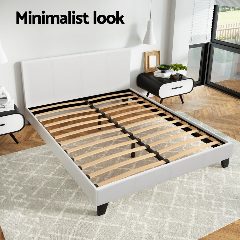 Livorno Double Bed Frame, White