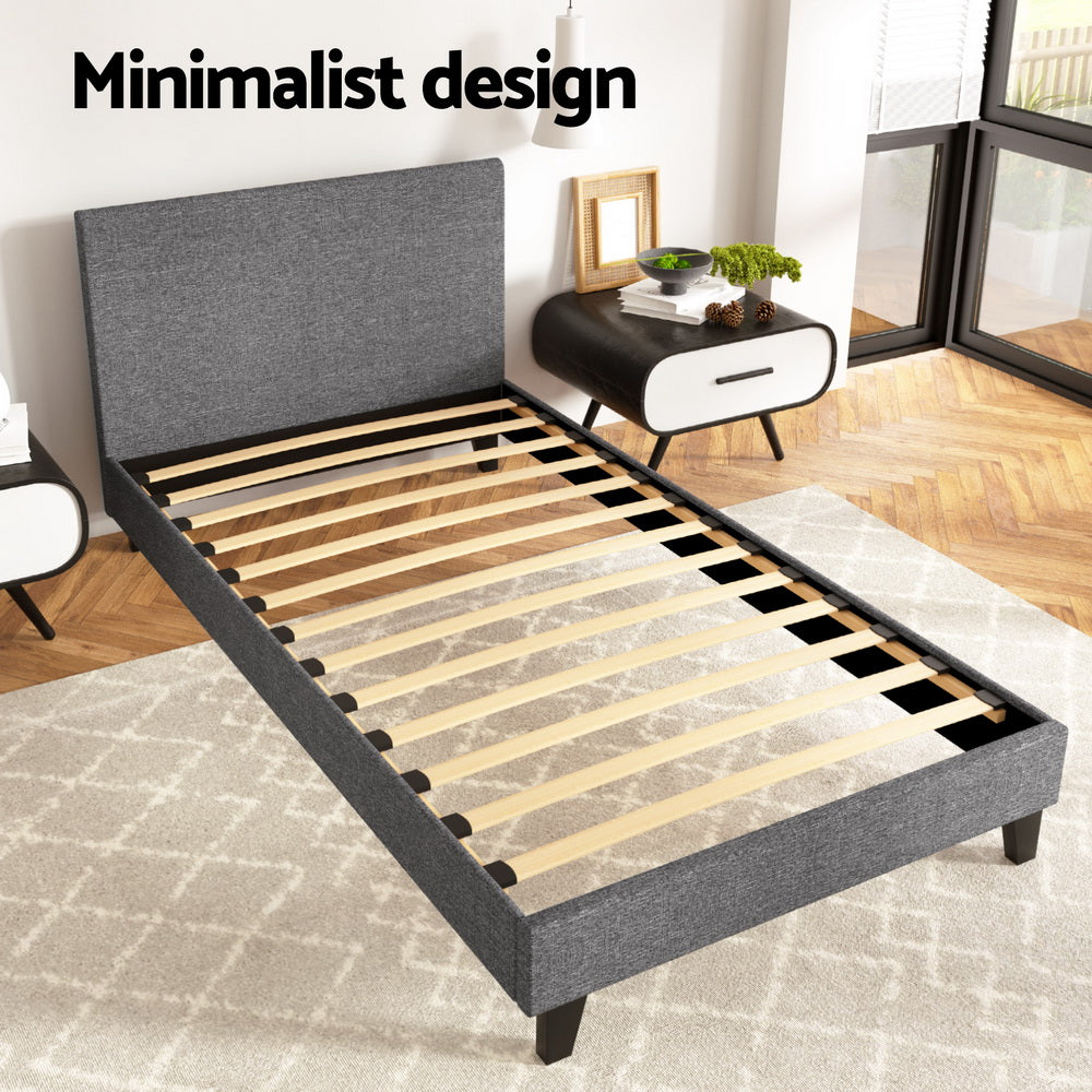 Como King Single Bed Frame, Grey
