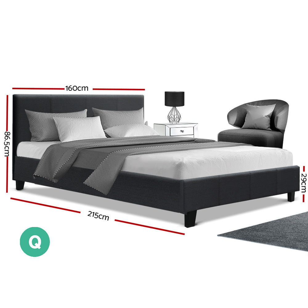 Livorno Queen Bed Frame, Charcoal