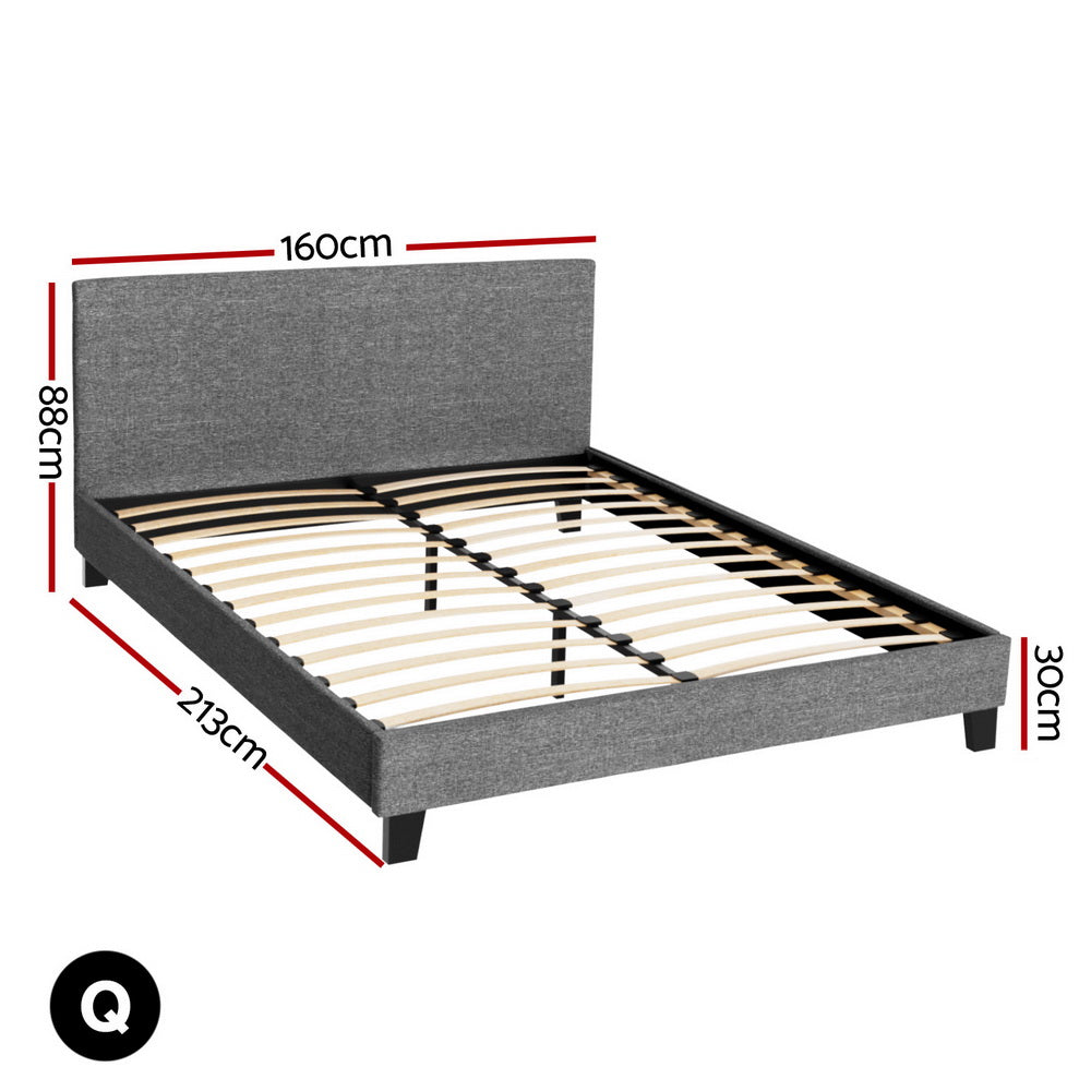 Como Queen Bed Frame, Grey