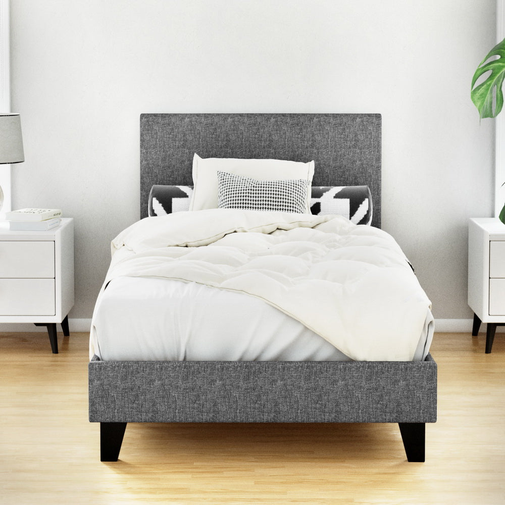 Como grey Single bed frame in a modern bedroom