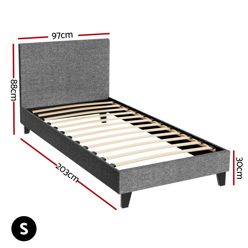 Como Single Bed Frame, Grey