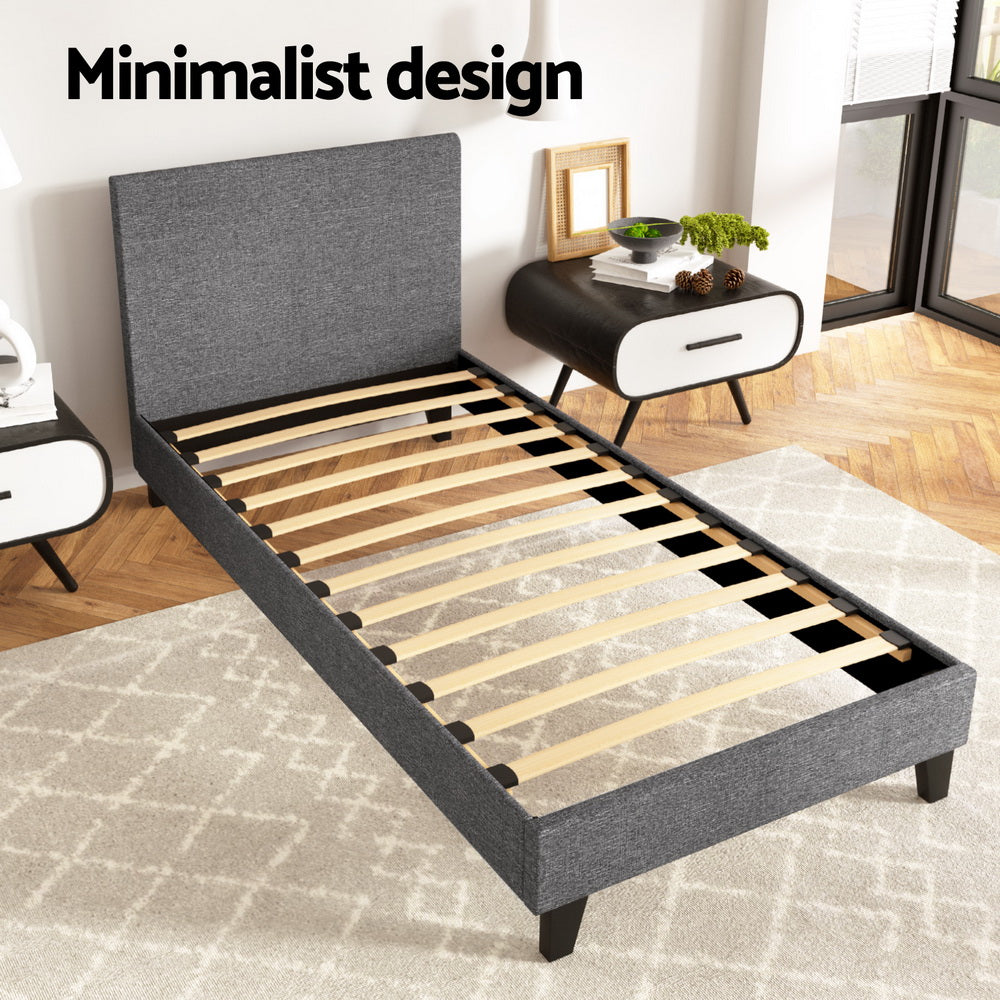 Como Single Bed Frame, Grey