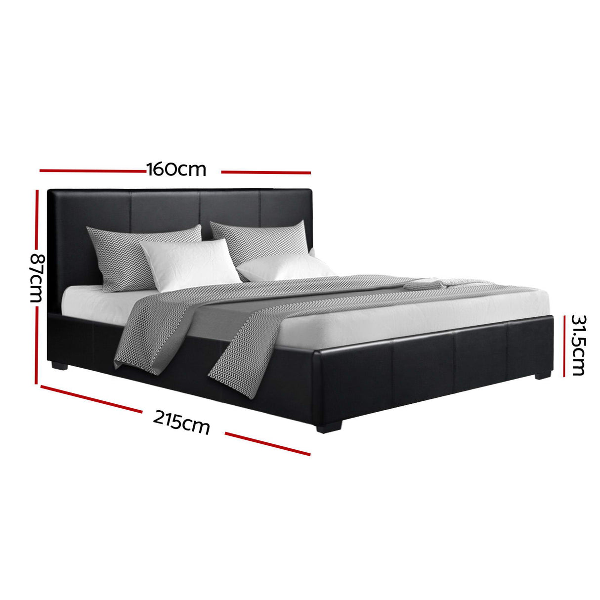 Artiss NINO black PU leather headboard close-up — Allure Home Collections