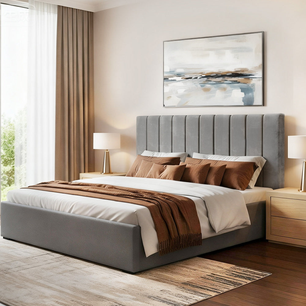 Rozelle Gas Lift Bed, Velvet, view 8