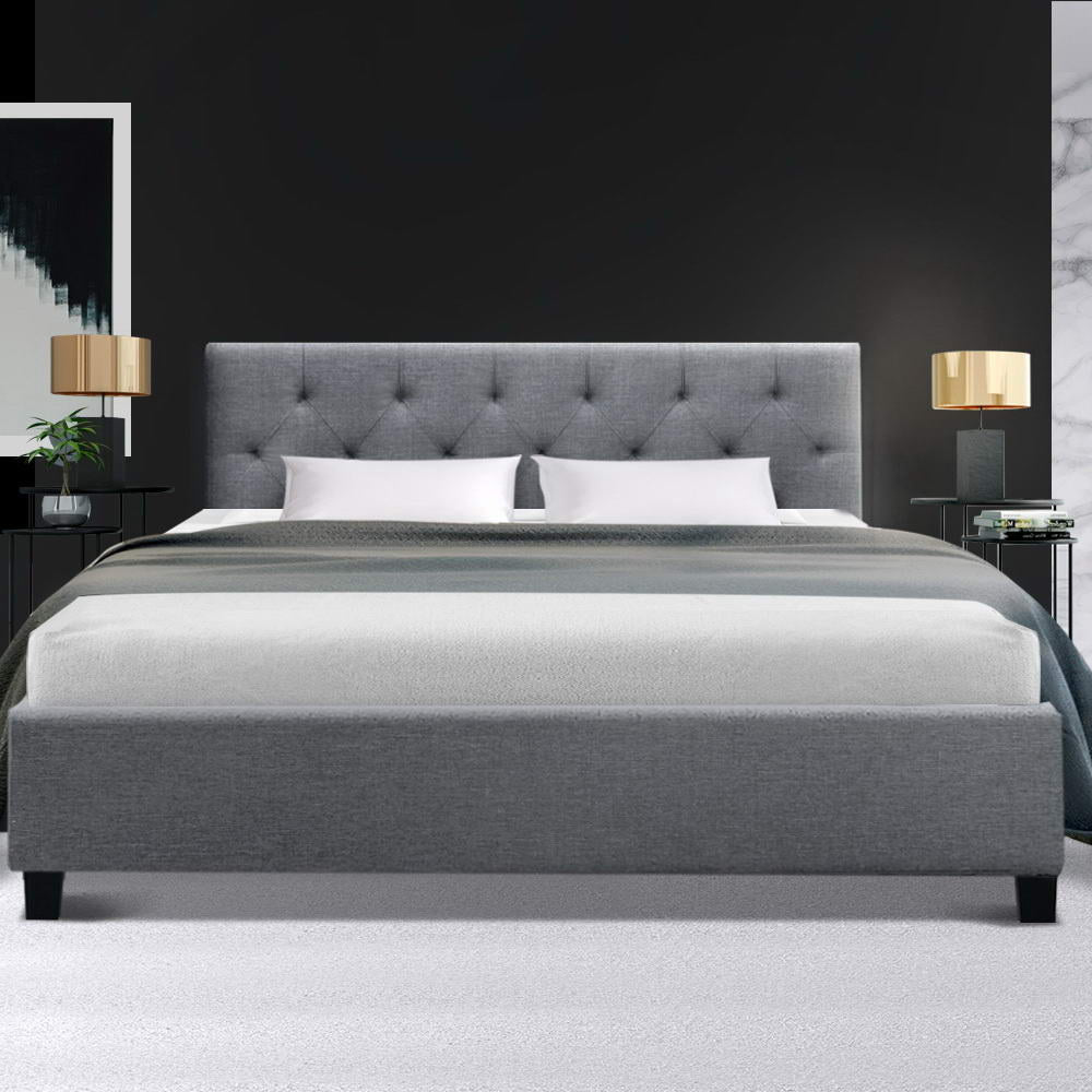 Brescia grey Double bed frame in a modern bedroom