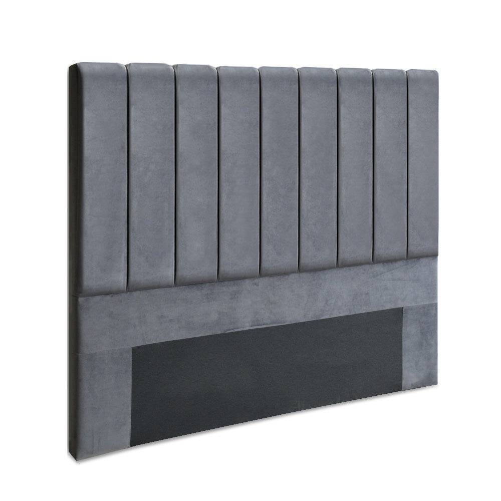 Anembo Velvet Bed Head, Grey Queen