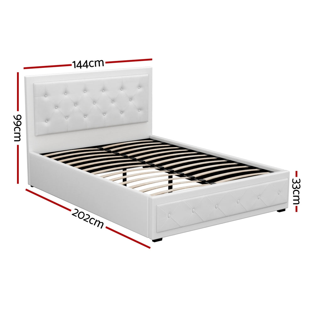 Artiss TIYO double white tufted PVC headboard close-up — Allure Home Collections