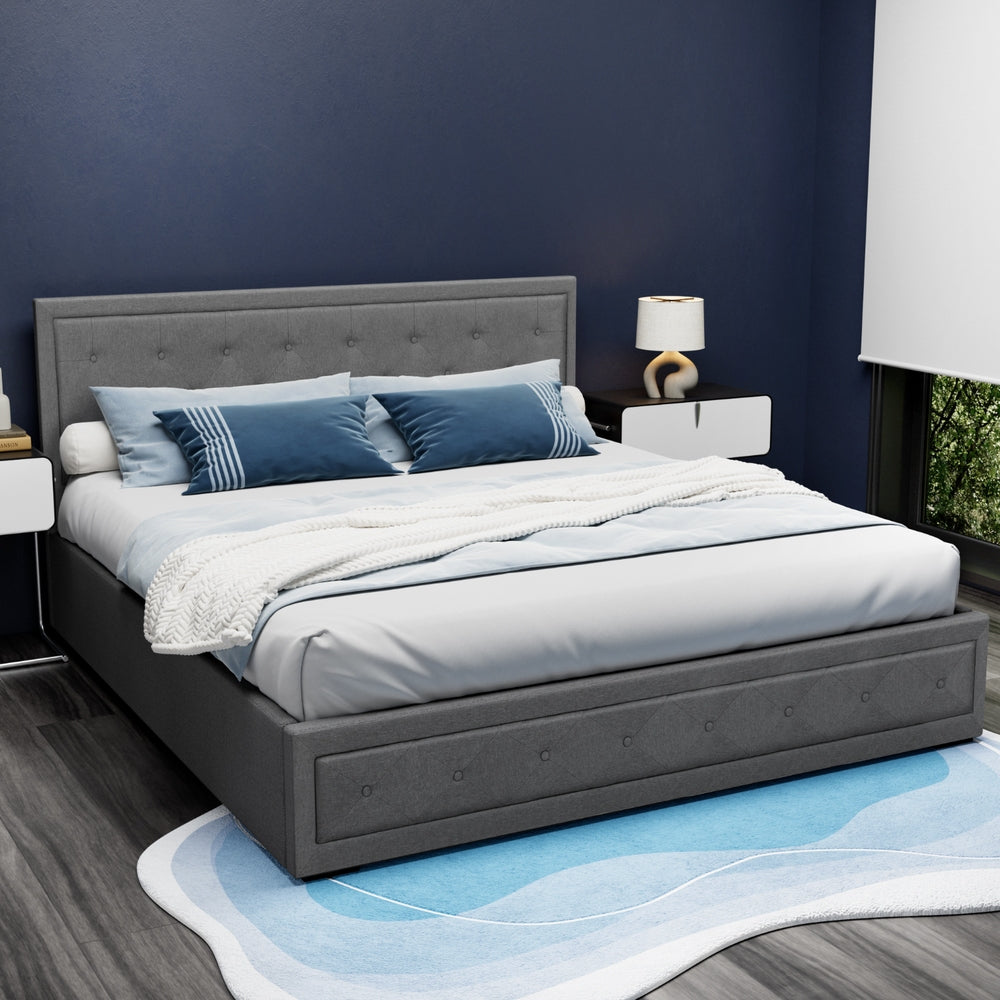 Pavia King Gas Lift Bed Frame, Grey