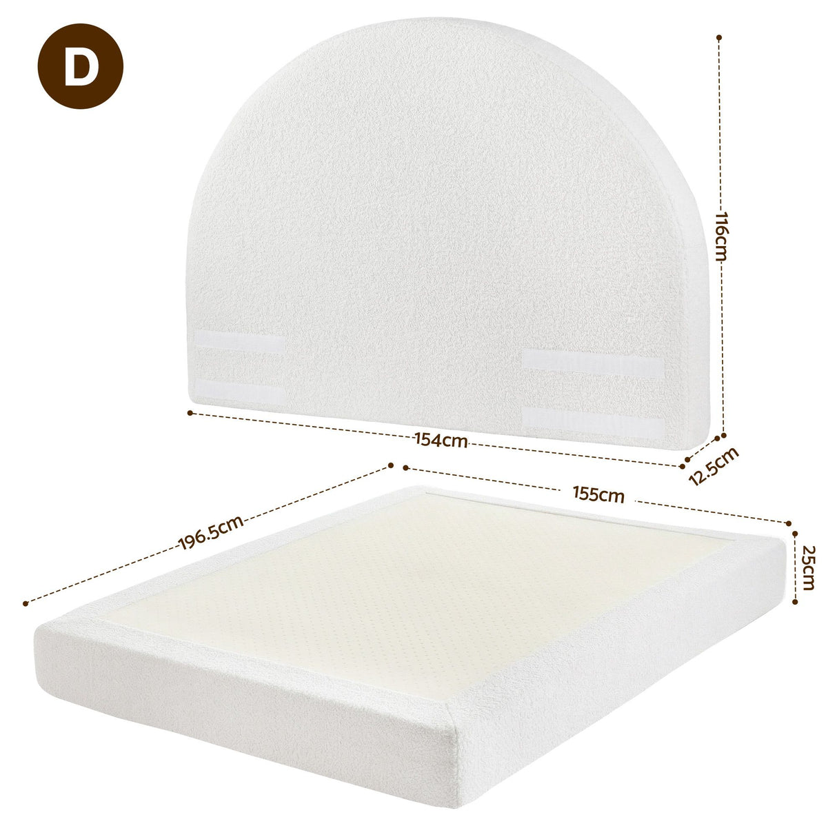 Forte Double Bed Frame, White