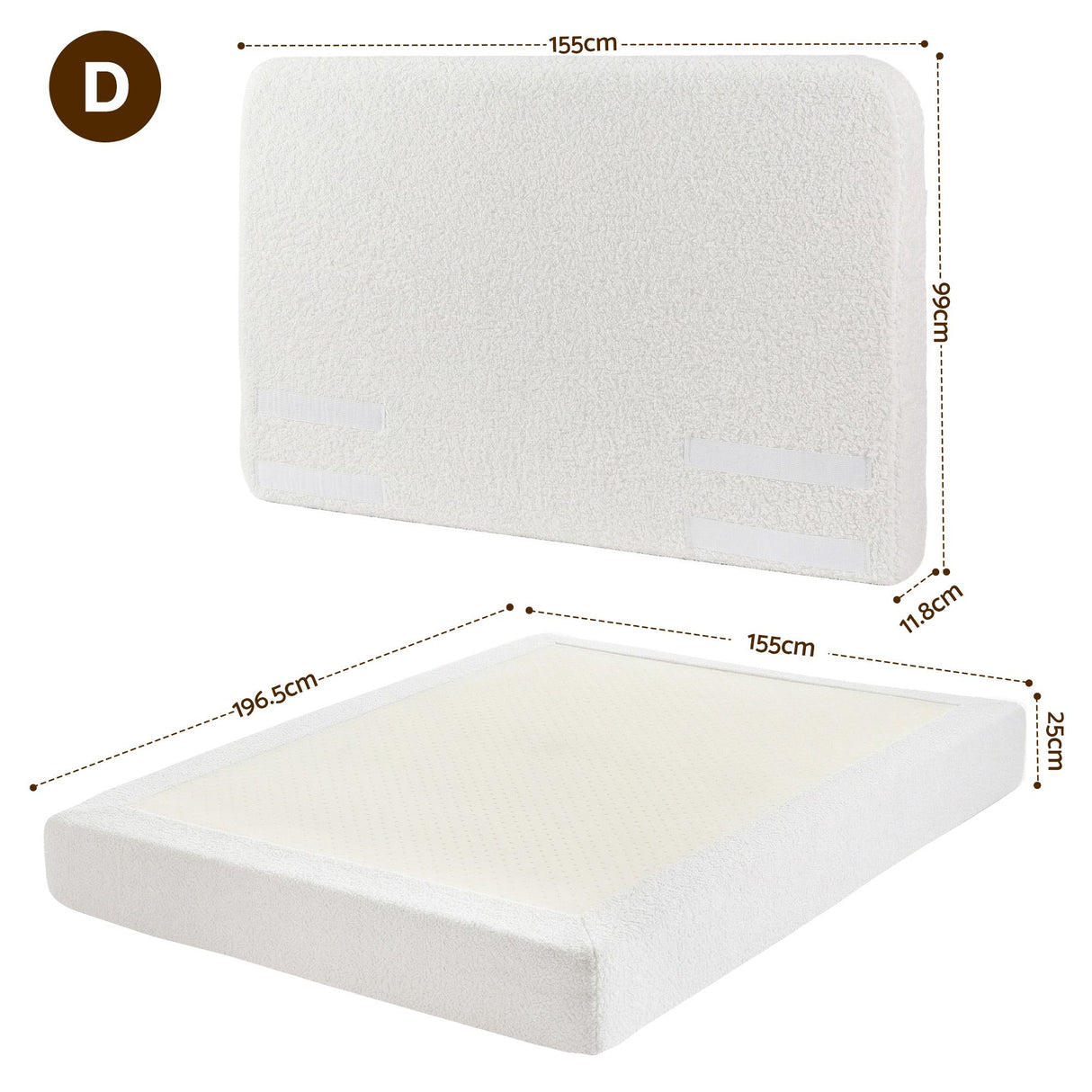 Camaiore Double Bed Frame, White