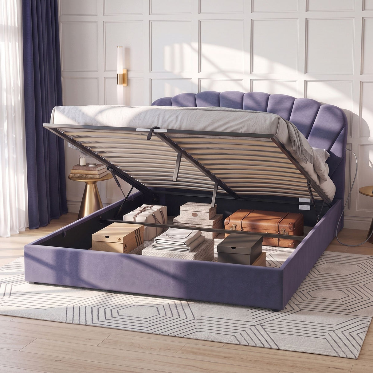Siena grey King bed frame in a modern bedroom