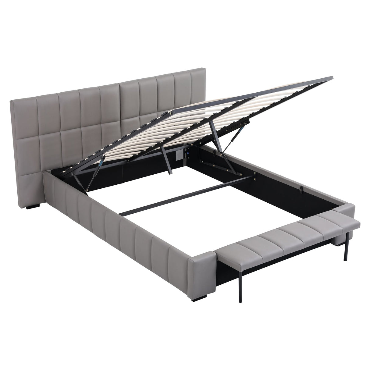 Ravenna Double Gas Lift Bed Frame, Grey