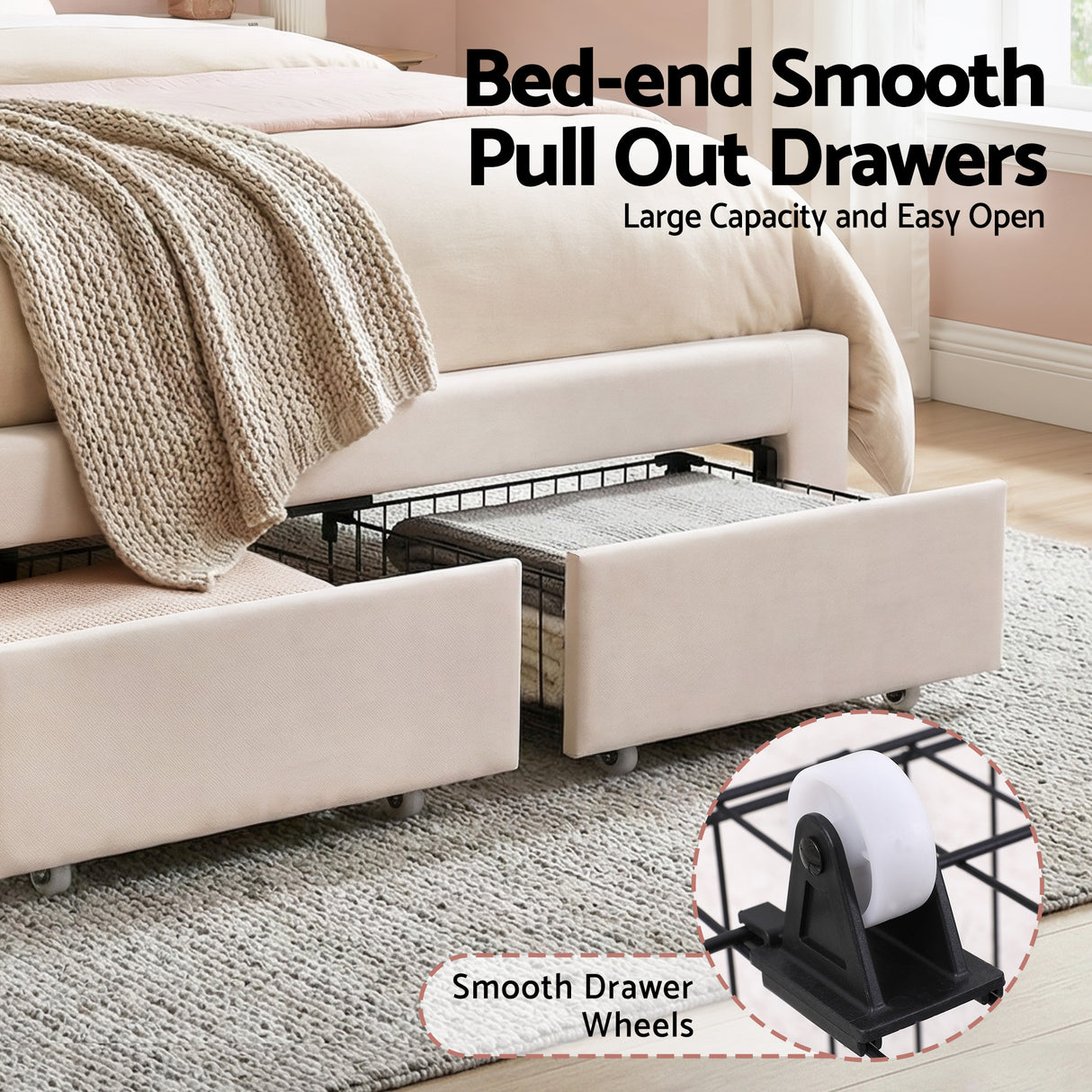 Piacenza Double Storage Bed Frame, White