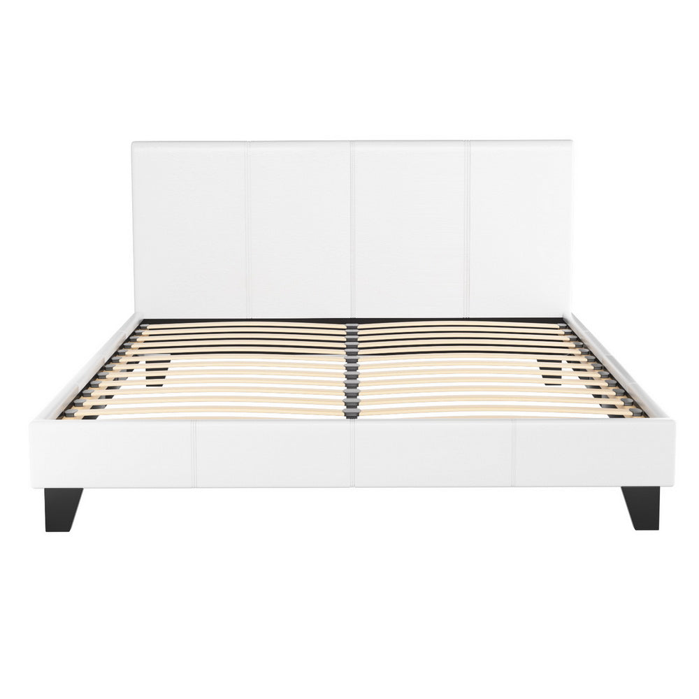 Como Queen Bed Frame, White