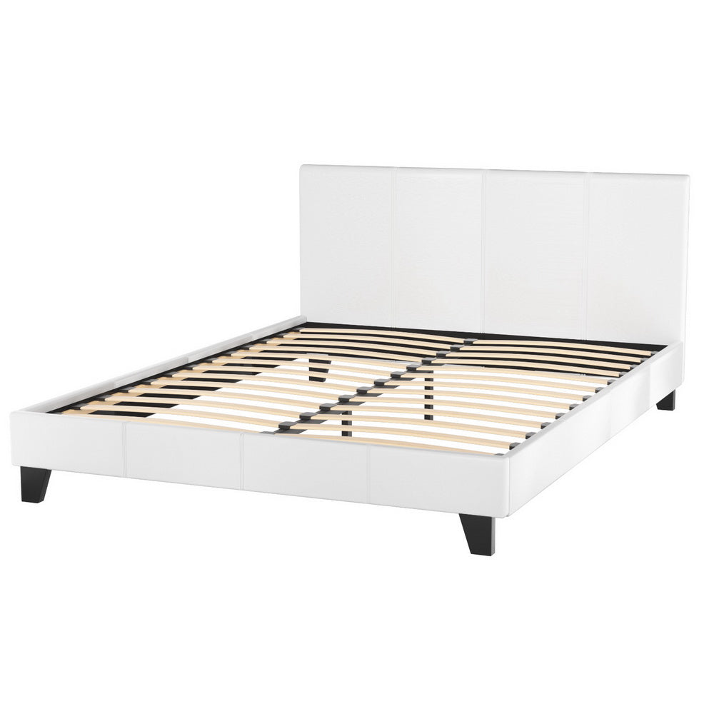 Como Queen Bed Frame, White