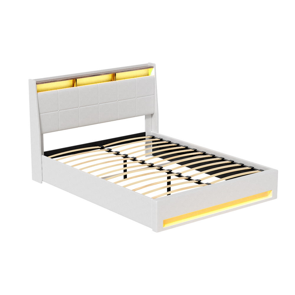 Cremona white Double bed frame in a modern bedroom