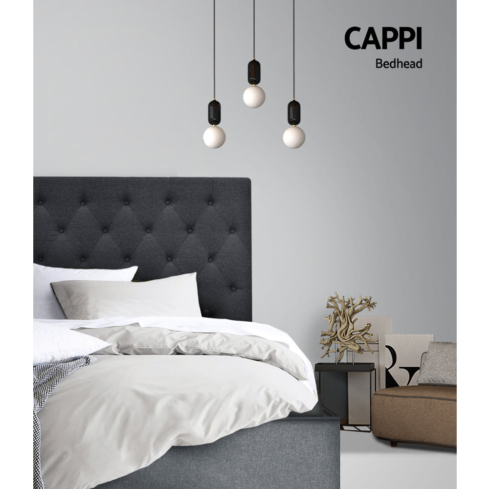 Chakola Tufted Bed Head, Charcoal Double