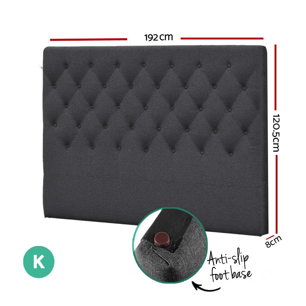 Chakola Tufted Bed Head, Charcoal King