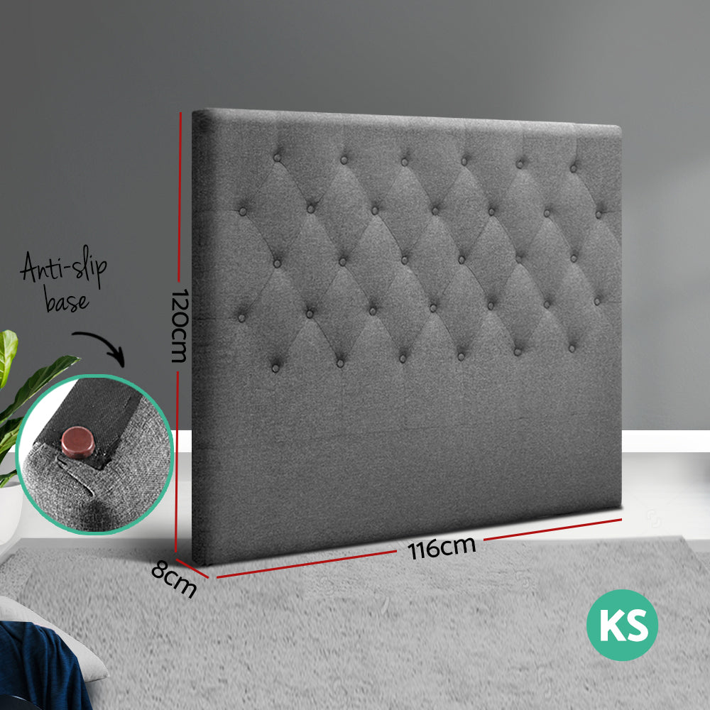 Chakola Tufted Bed Head, Grey King Single