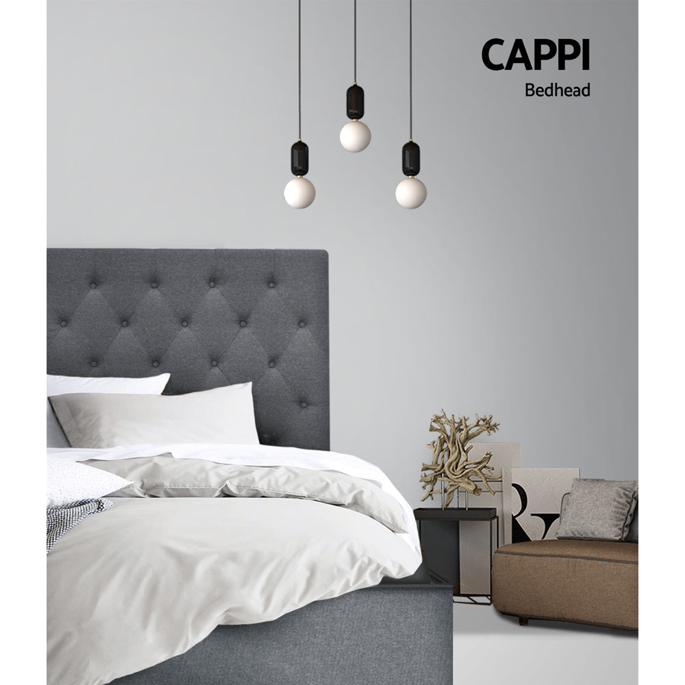 Chakola Tufted Bed Head, Grey King Single