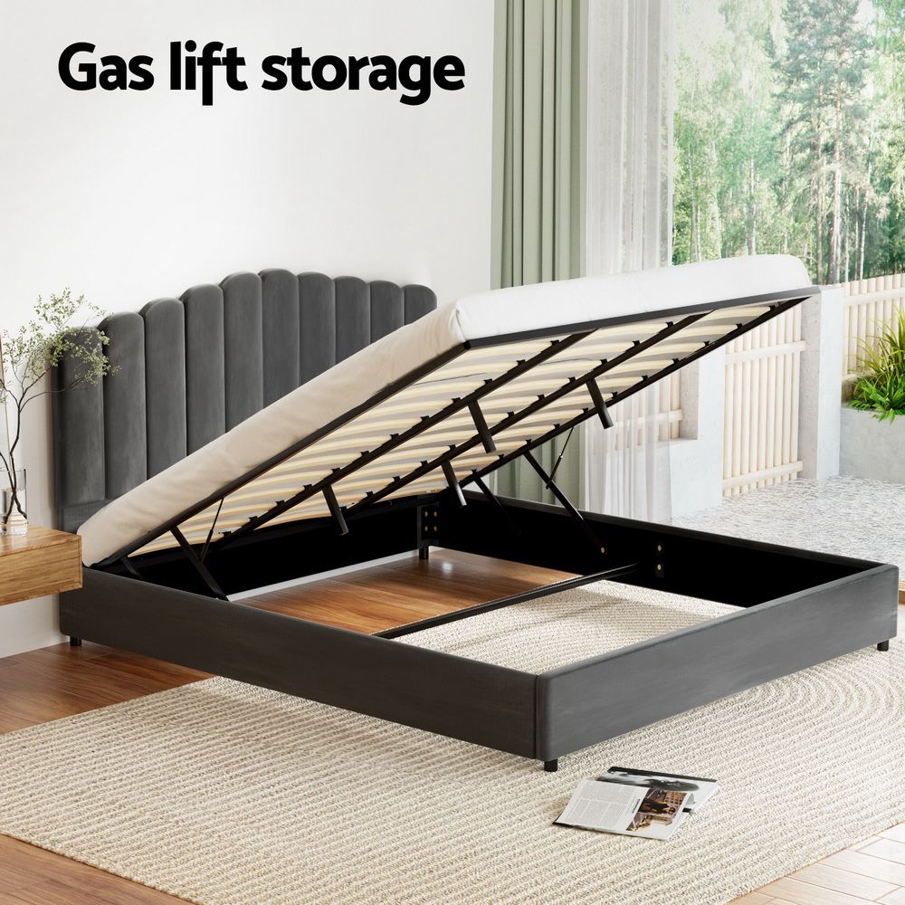 Rimini King Gas Lift Bed Frame, Grey