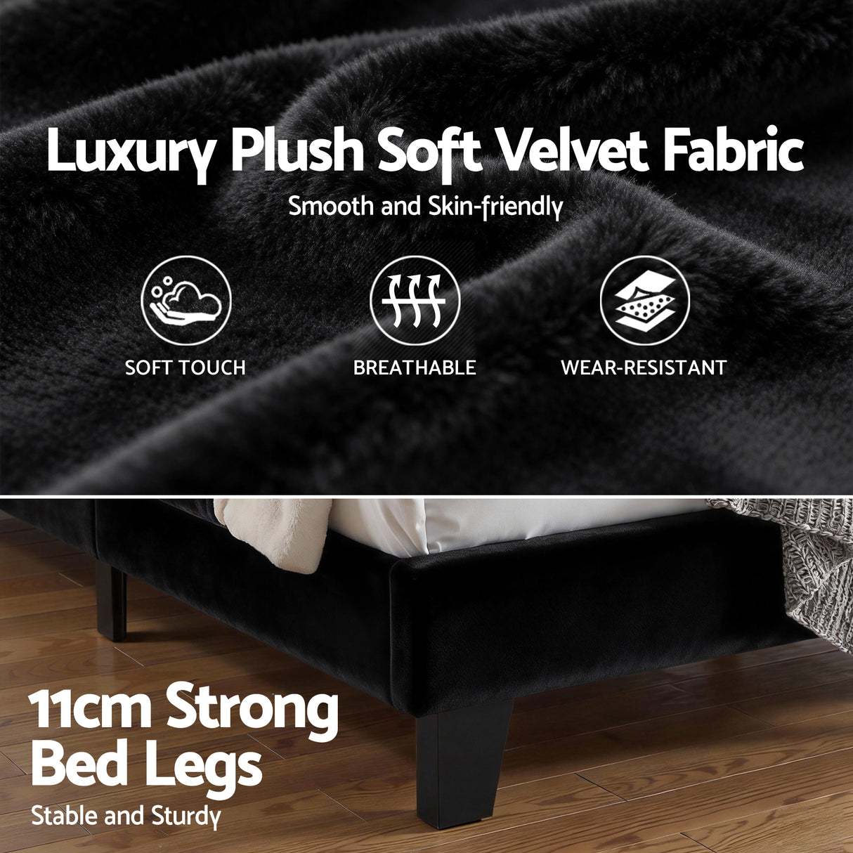 Volterra Double Bed Frame, Black