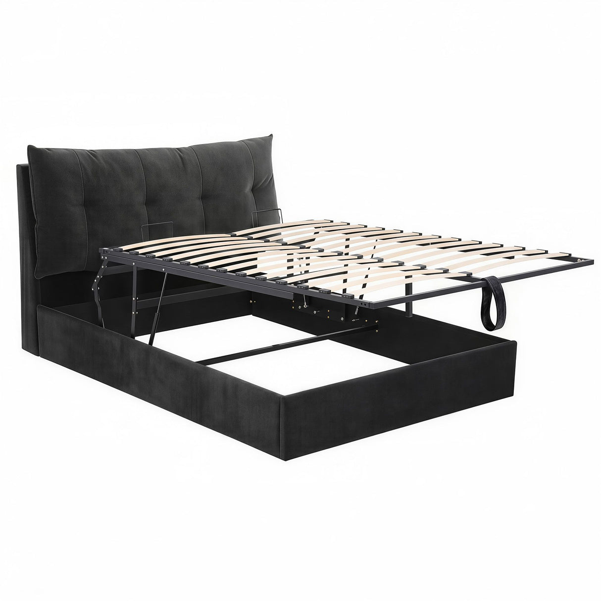 Cortona Queen Gas Lift Bed Frame, Black