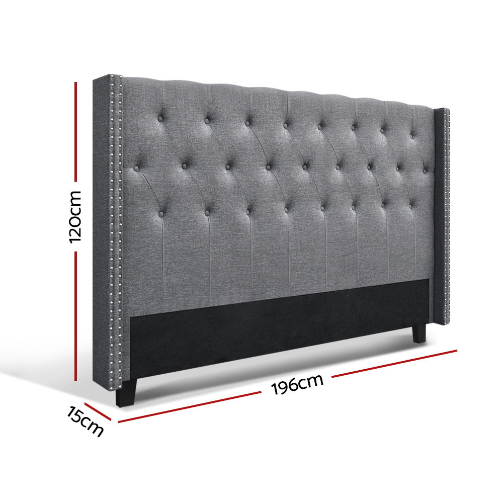Shannons Flat Fabric Bed Head, Grey King