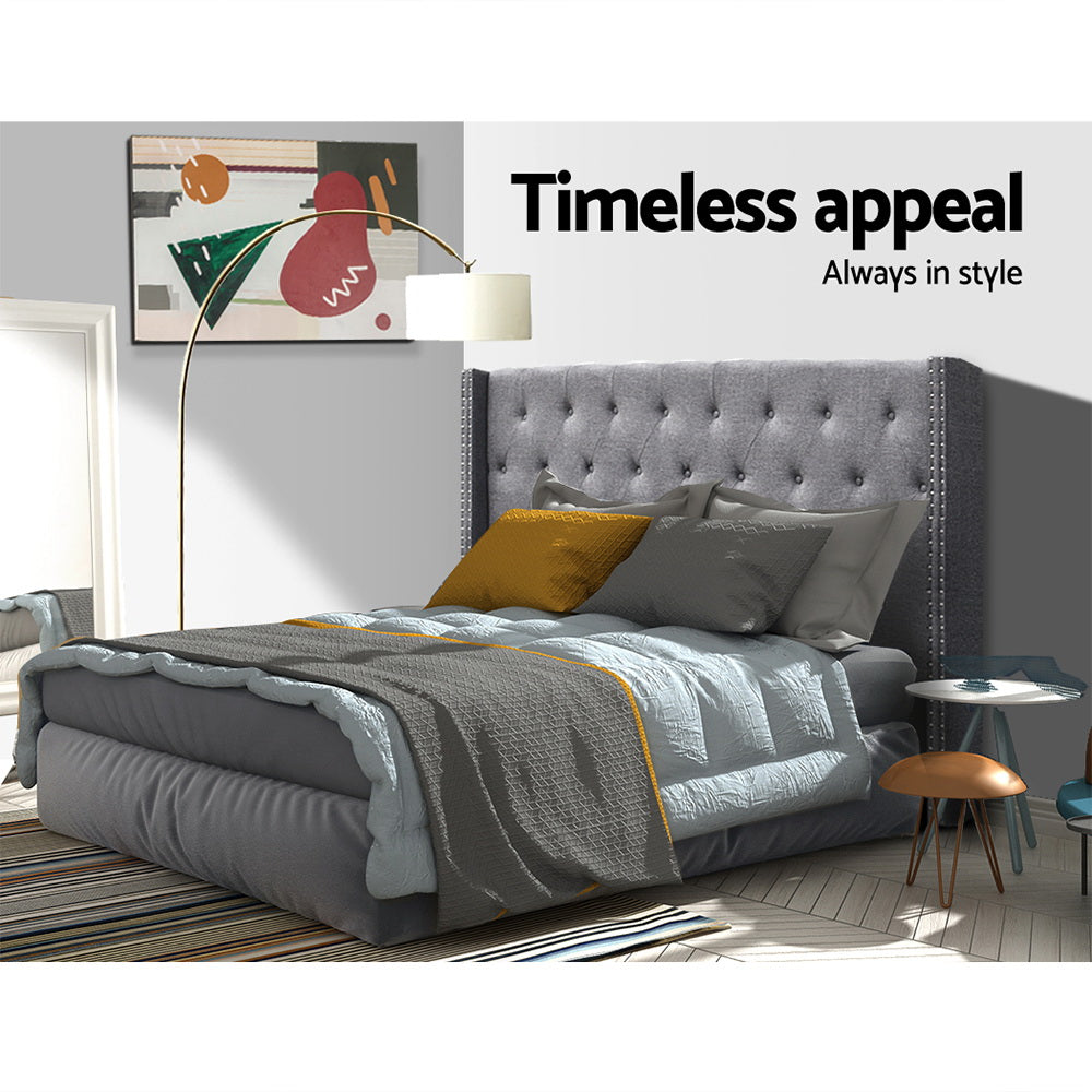 Shannons Flat Fabric Bed Head, Grey King