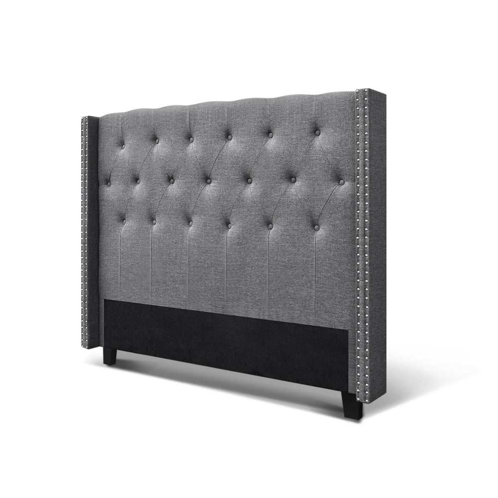 Shannons Flat Fabric Bed Head, Grey Queen