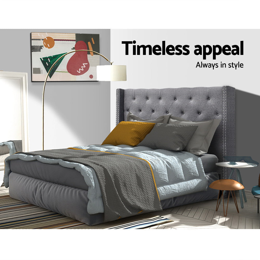 Shannons Flat Fabric Bed Head, Grey Queen