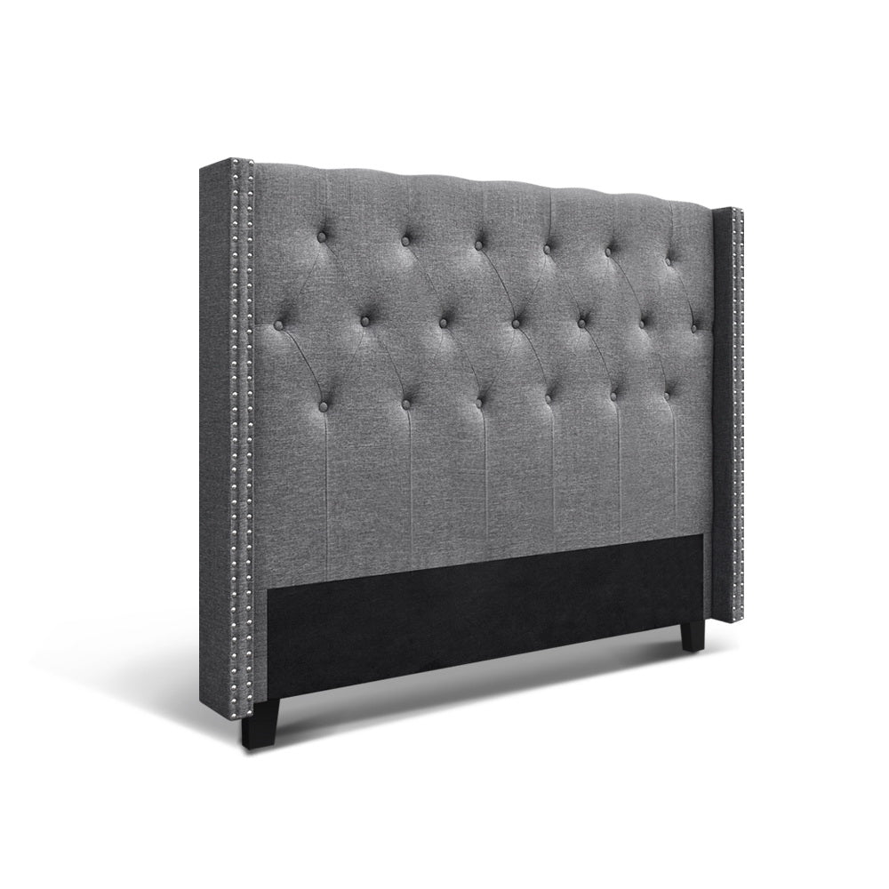 Shannons Flat Fabric Bed Head, Grey Queen