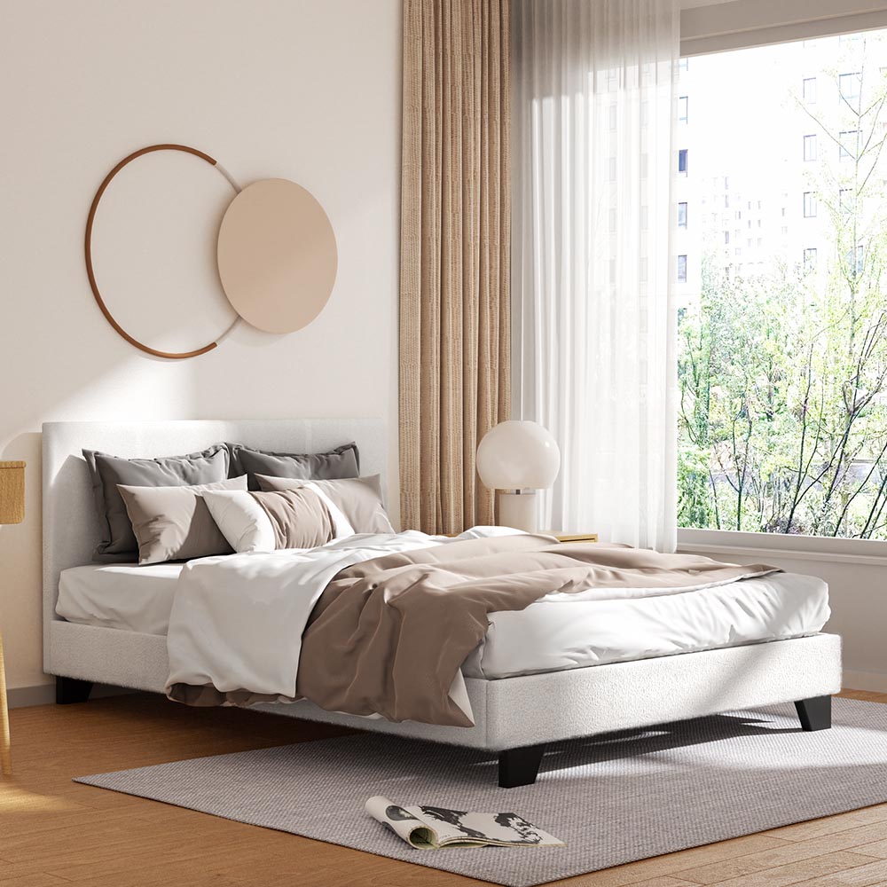Fiesole White Double bed frame in a modern bedroom