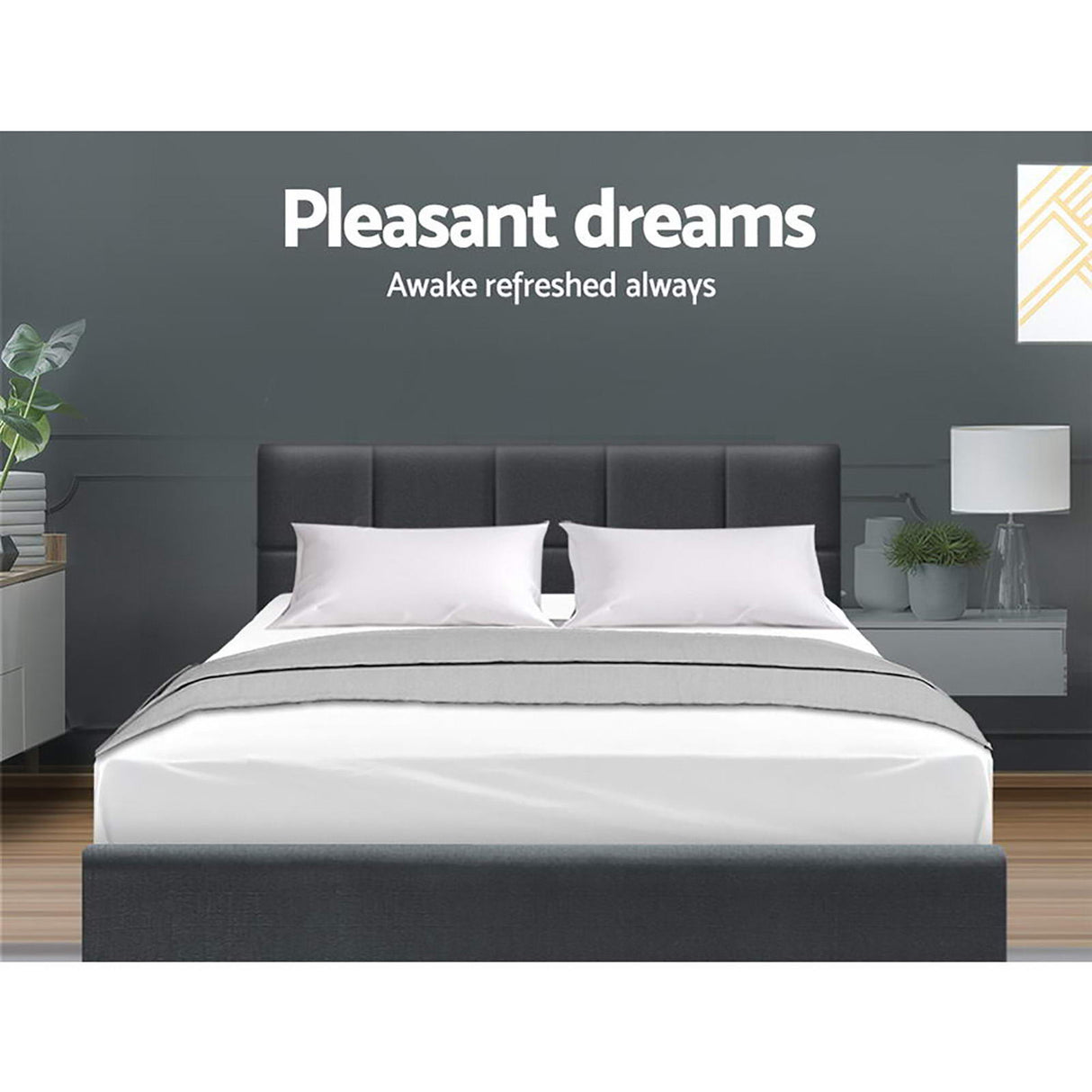 Carrara Double Bed Frame, Charcoal