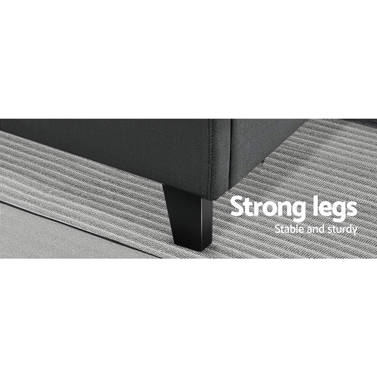 Carrara Double Bed Frame, Charcoal